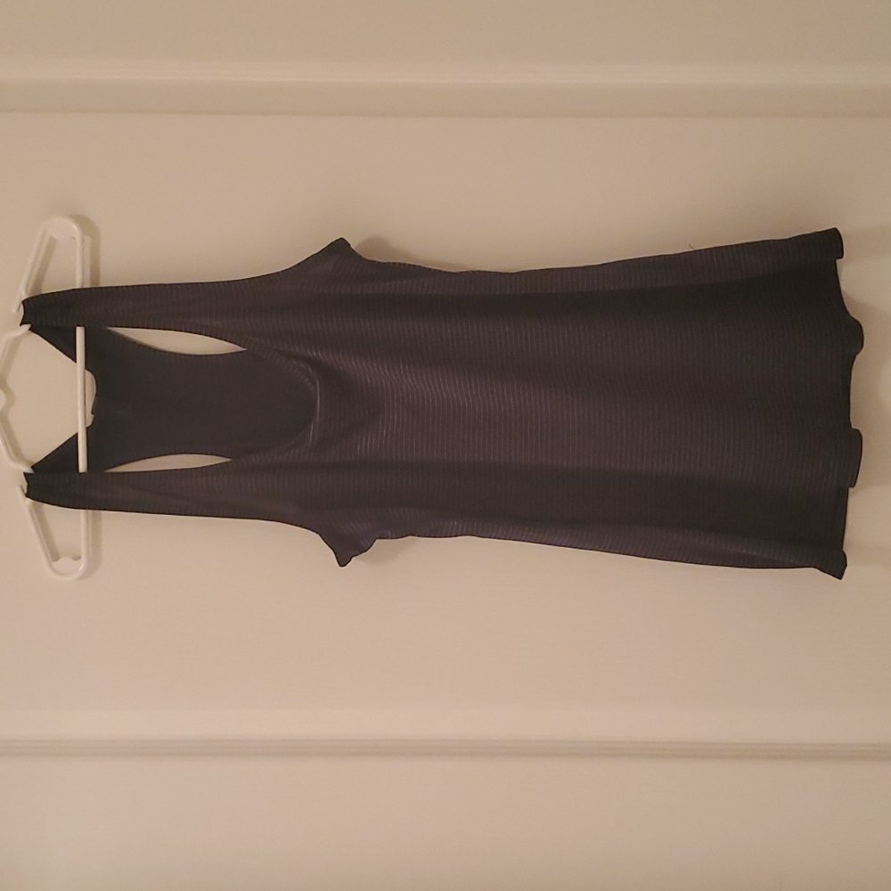 Womens Tank Top....Small....Dark Blue/Gold Pinstripes